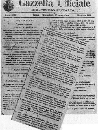 Gazzetta ufficiale 1920