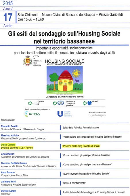 Gli esiti del sondaggio sull'Housing Sociale nel territorio bassanese
