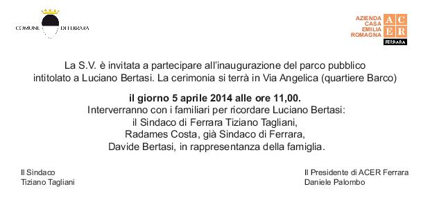 Inaugurazione parco pubblico Luciano Bertasi