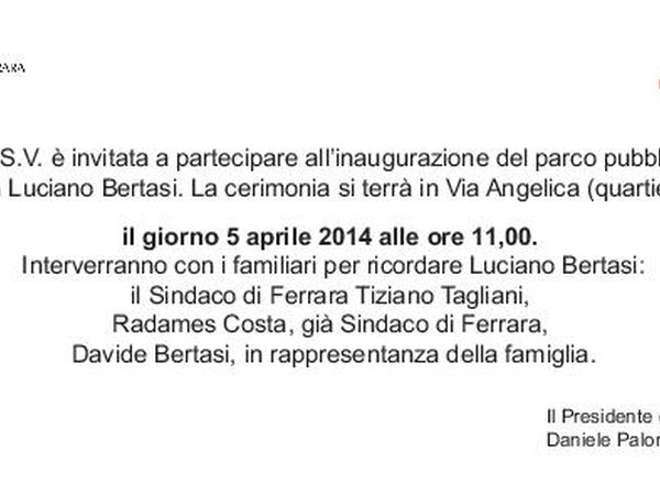 Inaugurazione parco pubblico Luciano Bertasi
