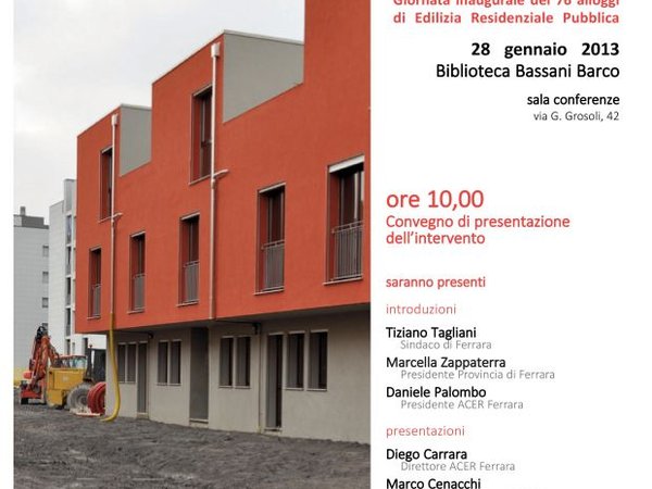 Le nuove abitazioni del quartiere Barco a Ferrara