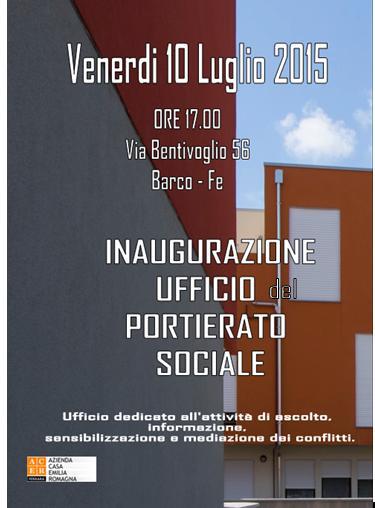 Inaugurazione Ufficio Portierato Sociale 76 alloggi Barco