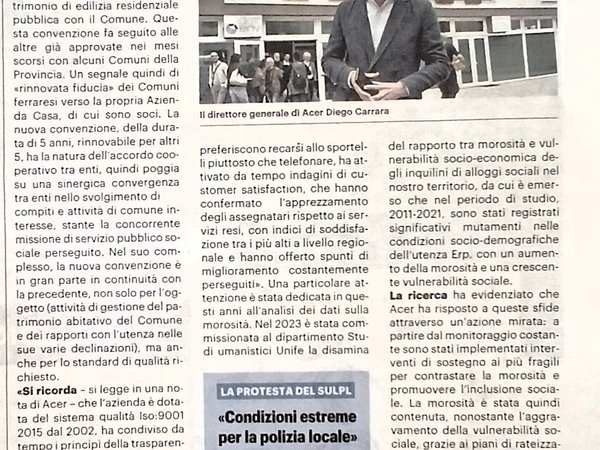 gestione edilizia pubblica - patto tra comune e acer